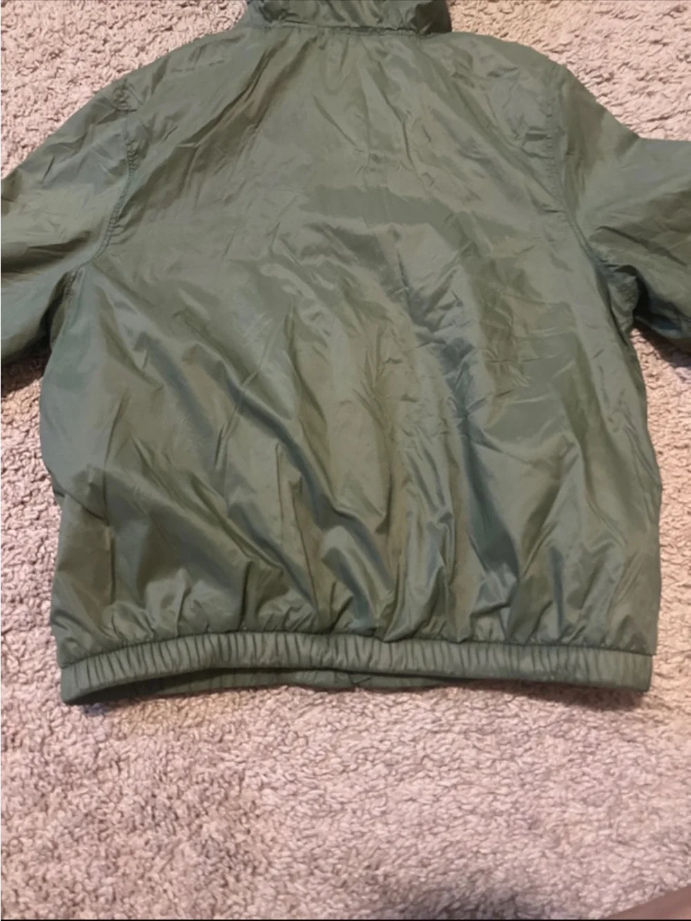 Old Navy Kids Hooded Puffer Jacket in Green with Cream Lining